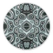 Donker Blauwgroen Blauw Seafoam Groen Grijs Etnisc Keramische Knop (Voorkant)