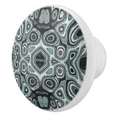 Donker Blauwgroen Blauw Seafoam Groen Grijs Etnisc Keramische Knop (Rechts)