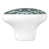 Donker Blauwgroen Blauw Seafoam Groene Etnische St Keramische Knop (Zijkant)