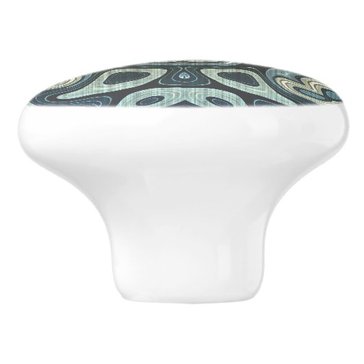 Donker Blauwgroen Blauw Seafoam Groene Etnische St Keramische Knop (Zijkant)