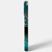 Donker Blauwgroen Blauw Turquoise Faux Gold Agaat  Case-Mate iPhone Case (Achterkant / Links)