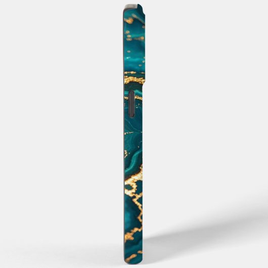 Donker Blauwgroen Blauw Turquoise Faux Gold Agaat Case-Mate iPhone Case (Achterkant / Rechts)