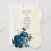 Donker Blauwgroen Bloemen Bruiloft Boeket Kaart (Achterkant)