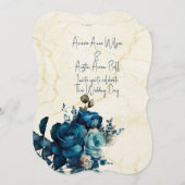 Donker Blauwgroen Bloemen Bruiloft Boeket Kaart (Voorkant / Achterkant)