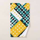 Donker Blauwgroen en geel Bad Handdoek (Handdoek)