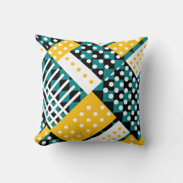 Donker Blauwgroen en geel Kussen