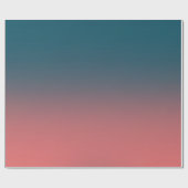 Donker Blauwgroen en helder koraal roze verloop Cadeaupapier (Vlak)