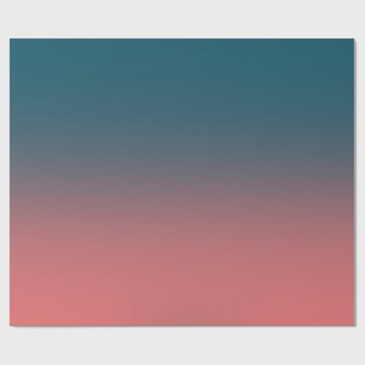 Donker Blauwgroen en helder koraal roze verloop Cadeaupapier (Vlak)