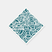 Donker blauwgroen en wit Doodle Servet (Hoek)