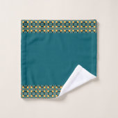 Donker blauwgroen geel bad handdoek (Wasdoekje)
