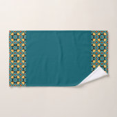 Donker blauwgroen geel bad handdoek (Handdoek)