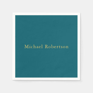 Donker Blauwgroen & Gouden Kleuren Professioneel T Servet