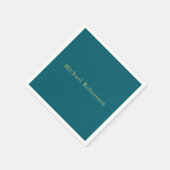 Donker Blauwgroen & Gouden Kleuren Professioneel T Servet (Hoek)