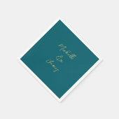 Donker Blauwgroen & Gouden Kleuren Professioneel T Servet (Hoek)