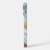 Donker Blauwgroen Grijs Lichtblauw Goud Marmeren K iPhone Hoesje (Linkerkant)