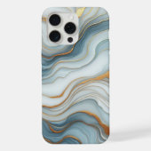 Donker Blauwgroen Grijs Lichtblauw Goud Marmeren K iPhone Hoesje (Achterkant)