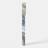 Donker Blauwgroen Grijs Lichtblauw Goud Marmeren K iPhone Hoesje (Rechterkant)