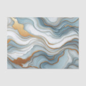 Donker Blauwgroen Grijs Lichtblauw Goud Marmeren K Tissuepapier (Voorkant)