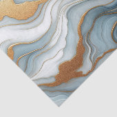 Donker Blauwgroen Grijs Lichtblauw Goud Marmeren K Tissuepapier (Detail)