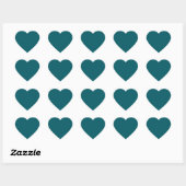 Donker Blauwgroen Hart Sticker (Vel)