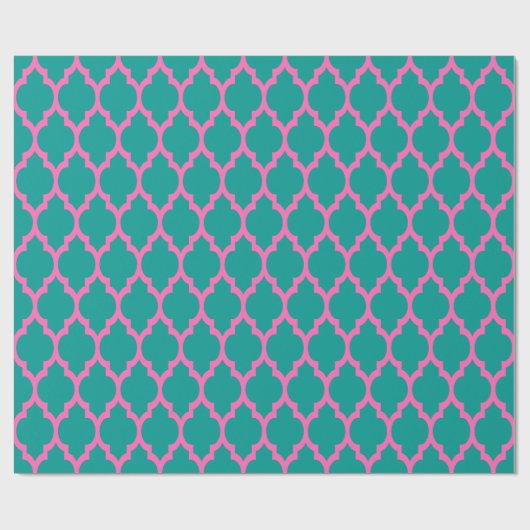 Donker Blauwgroen Heet Roze Marokkaans #4 Cadeaupapier (Vlak)