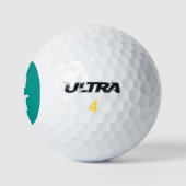 Donker Blauwgroen Initiaal monogram Golfballen (Logo)