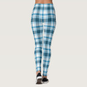 Donker Blauwgroen Licht Blauw Witte Pset Tartan Co Leggings (Achterkant)
