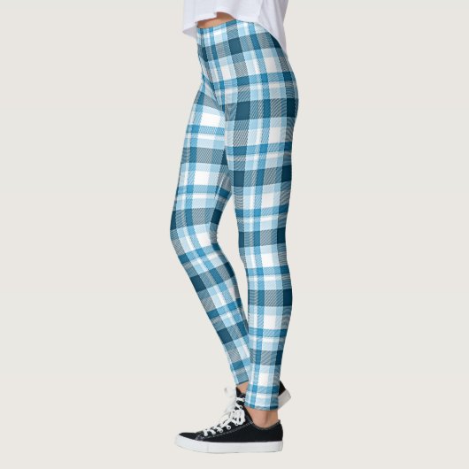 Donker Blauwgroen Licht Blauw Witte Pset Tartan Co Leggings (Links)