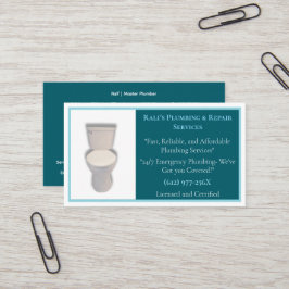 Donker Blauwgroen loodgieter sanitair diensten Toi Visitekaartje