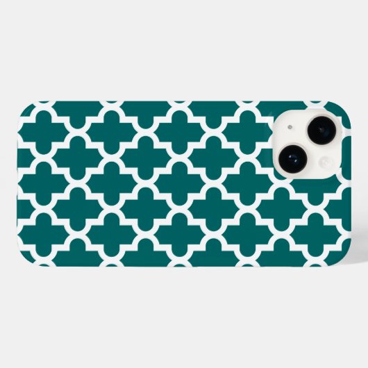 Donker Blauwgroen Modern Marokkaans Patroon Case-Mate iPhone Case (Achterkant (horizontaal))