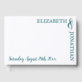 Donker Blauwgroen moderne typografie bruiloft Gastenboek (Voorkant)