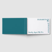 Donker Blauwgroen moderne typografie bruiloft Gastenboek (Volledig)