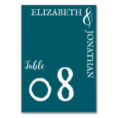 Donker Blauwgroen moderne typografie bruiloft Kaart (Achterkant)