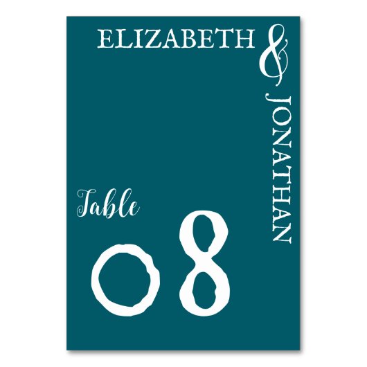 Donker Blauwgroen moderne typografie bruiloft Kaart (Achterkant)