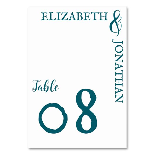 Donker Blauwgroen moderne typografie bruiloft Kaart (Voorkant)