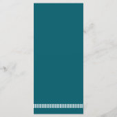 Donker Blauwgroen moderne typografie bruiloft Menu (Achterkant)