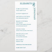 Donker Blauwgroen moderne typografie bruiloft Menu (Voorkant)