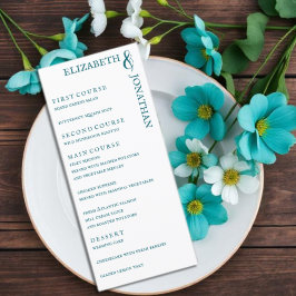 Donker Blauwgroen moderne typografie bruiloft Menu