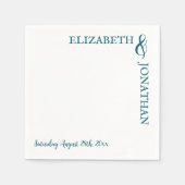 Donker Blauwgroen moderne typografie bruiloft Servet (Voorkant)