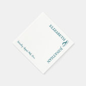 Donker Blauwgroen moderne typografie bruiloft Servet (Hoek)