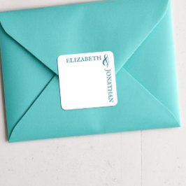 Donker Blauwgroen moderne typografie bruiloft Vierkante Sticker