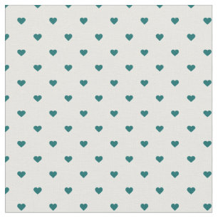 Donker Blauwgroen polka dot harten Stof