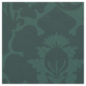 Donker blauwgroen renaissancesbloem stof (Close Up)