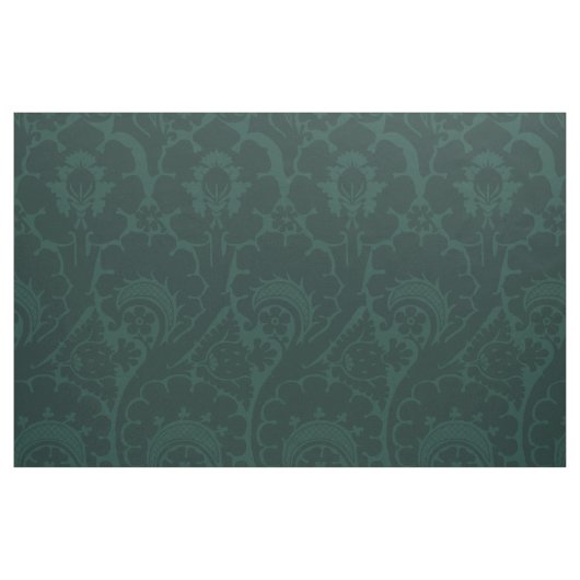 Donker blauwgroen renaissancesbloem stof (Fat Quarter)