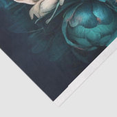 Donker blauwgroen roze pioenen decoupage tissuepapier (Detail)