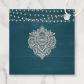 Donker Blauwgroen Rustieke Elegantie Bruiloft Favo Bedankjes Labels (Achterkant)