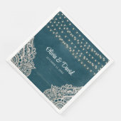 Donker Blauwgroen rustieke elegantie bruiloft serv Servet (Hoek)