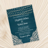 Donker Blauwgroen rustieke elegantie bruiloft uitn Kaart