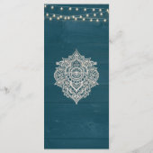 Donker Blauwgroen Rustieke Elegantie Menu Kaart (Achterkant)