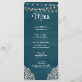Donker Blauwgroen Rustieke Elegantie Menu Kaart (Voorkant)